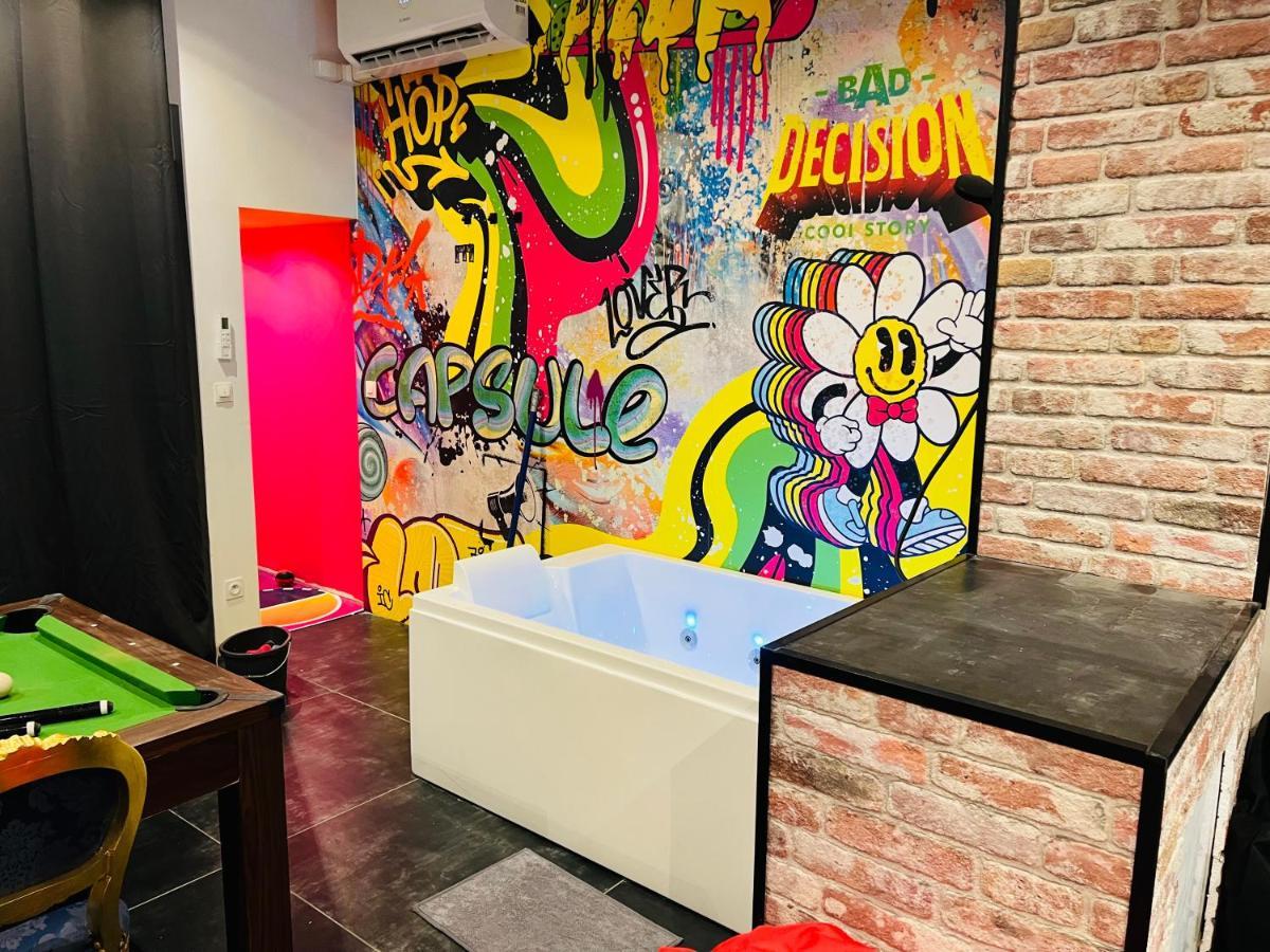 Capsule Street Art - Sauna- Jacuzzi - Playstation 5 - Billard - Netflix - Home Cinema - Terrasse Douai Exteriér fotografie
