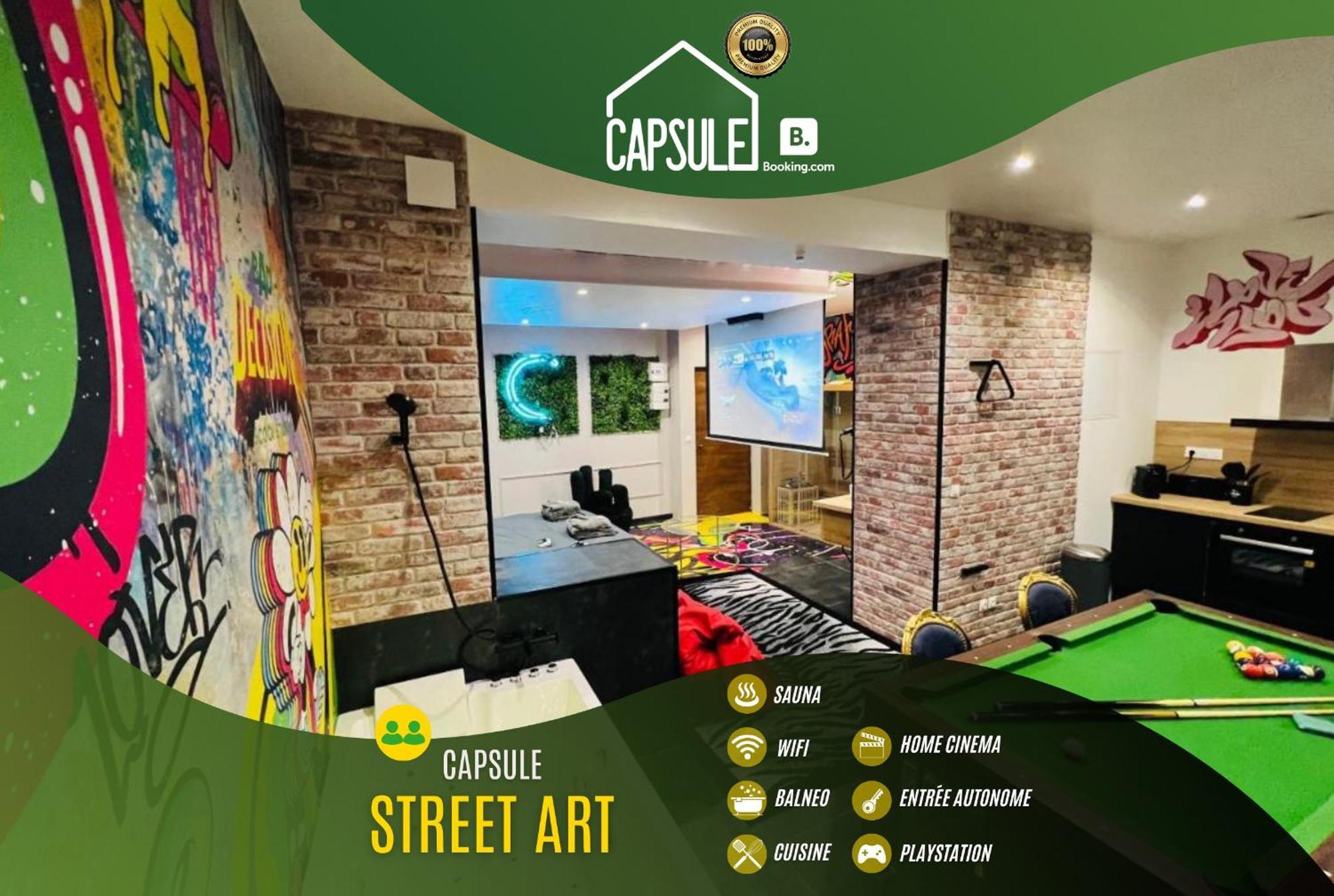 Capsule Street Art - Sauna- Jacuzzi - Playstation 5 - Billard - Netflix - Home Cinema - Terrasse Douai Exteriér fotografie